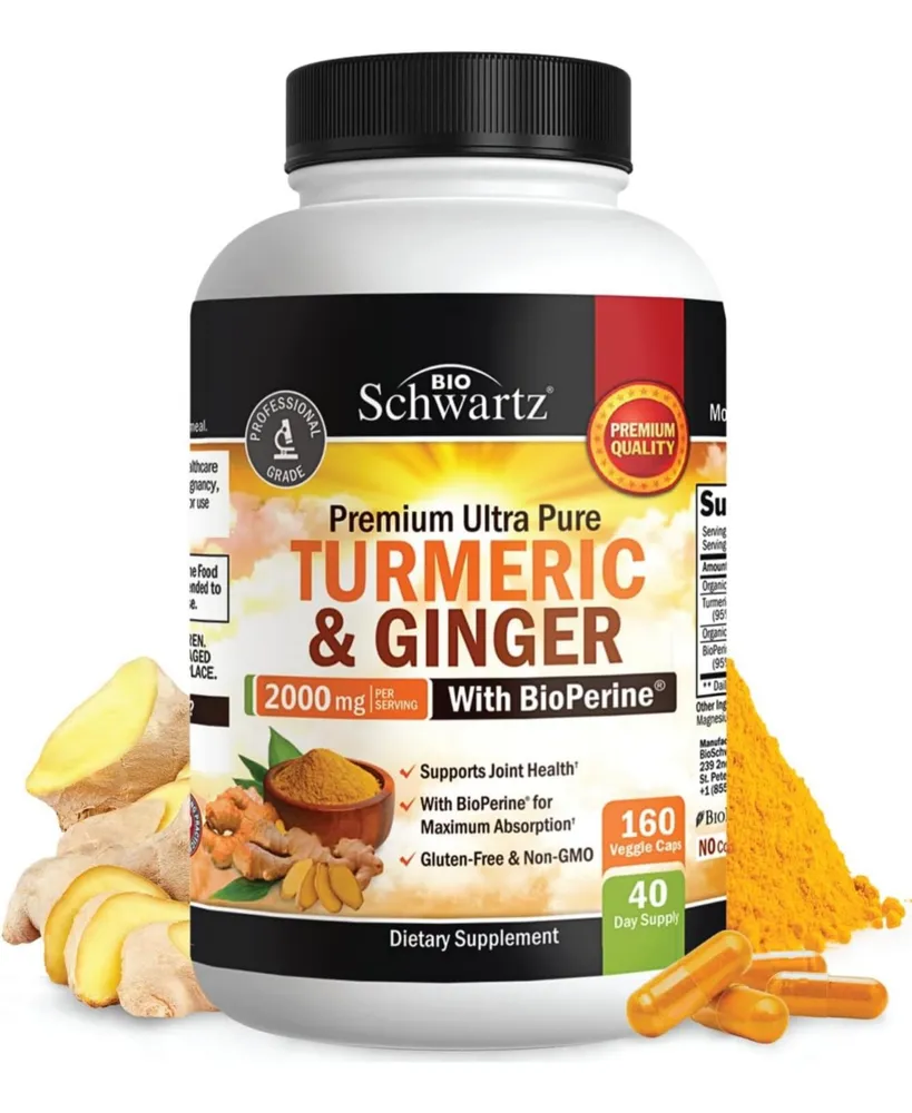 Turmeric & Ginger Supplement 2000mg, 160 ct