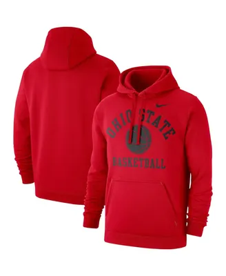 Men's Nike Scarlet Ohio State Buckeyes Basketball Club Fleece Pullover Hoodie