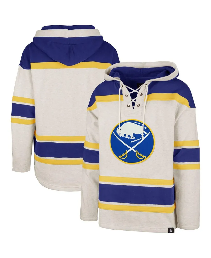 Men's '47 Brand Oatmeal Buffalo Sabres Rockaway Lacer Pullover Hoodie