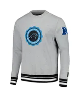 Men's Pro Standard Heather Gray Carolina Panthers Crest Emblem Pullover Sweatshirt