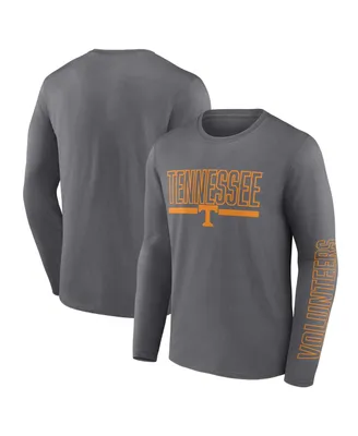 Men's Profile Heather Charcoal Tennessee Volunteers Big and Tall Two-Hit Graphic Long Sleeve T-shirt