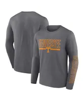 Men's Profile Heather Charcoal Tennessee Volunteers Big and Tall Two-Hit Graphic Long Sleeve T-shirt