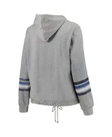 Women's '47 Brand Heather Gray Distressed Dallas Cowboys Plus Size Upland Bennett Pullover Hoodie