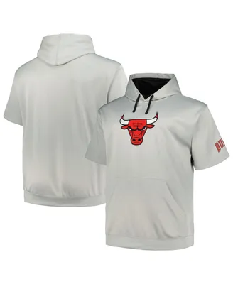 Men's Fanatics Silver Chicago Bulls Big and Tall Logo Pullover Hoodie
