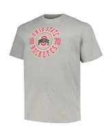 Men's Champion Heather Gray Ohio State Buckeyes Big and Tall Circle Logo T-shirt