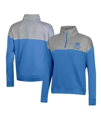 Women's Champion Carolina Blue North Tar Heels Color-Blocked Quarter-Zip Sweatshirt