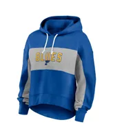 Women's Fanatics Blue St. Louis Blues Filled Stat Sheet Pullover Hoodie