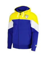 Men's Starter Royal, Gold Los Angeles Rams Running Back Full-Zip Hoodie