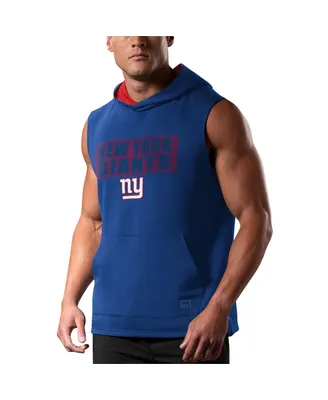 Men's Msx by Michael Strahan Royal New York Giants Marathon Sleeveless Pullover Hoodie