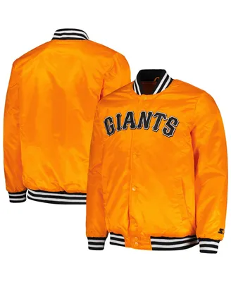 Men's Starter Orange San Francisco Giants Cross Bronx Fashion Satin Full-Snap Varsity Jacket