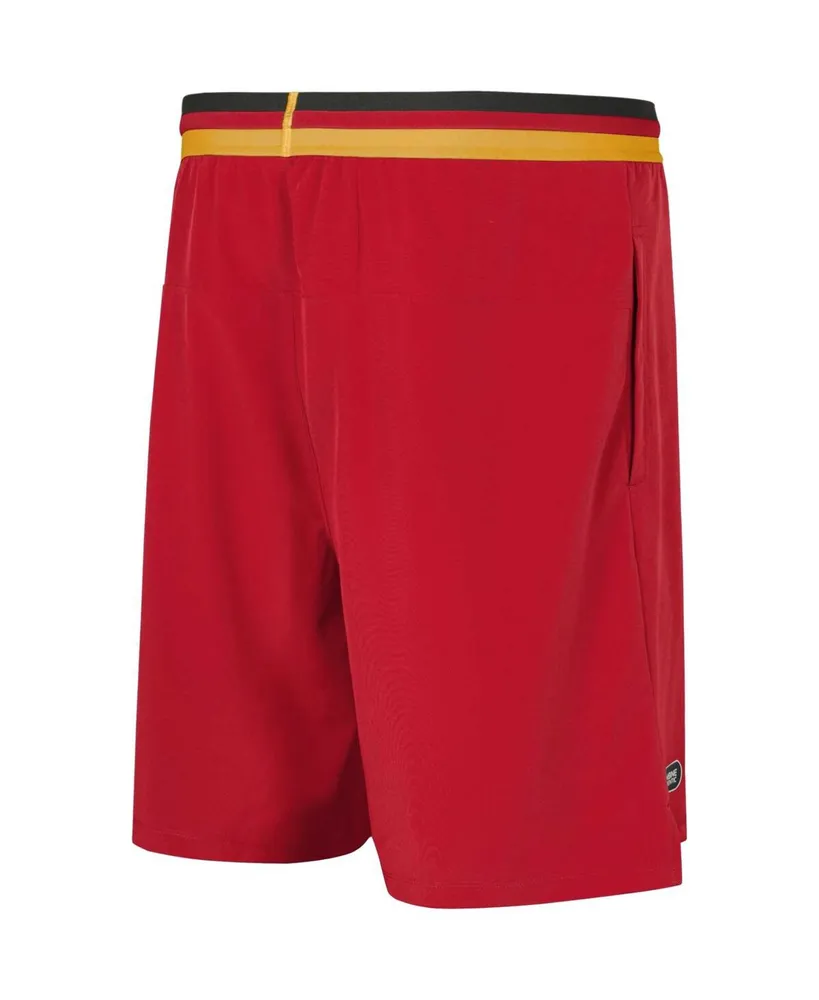 Men's Red Kansas City Chiefs Cool Down Tri-Color Elastic Training Shorts