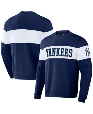 Men's Darius Rucker Collection by Fanatics Navy New York Yankees Stripe Pullover Sweatshirt