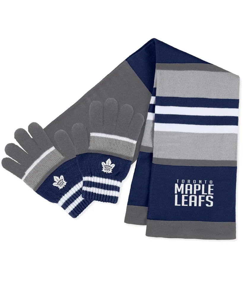 Women's Wear by Erin Andrews Toronto Maple Leafs Stripe Glove and Scarf Set