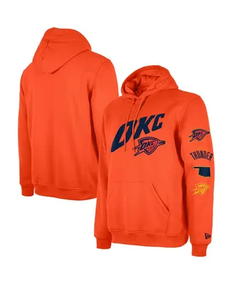 Men's New Era Orange Oklahoma City Thunder Big and Tall 2023/24 Edition Jersey Pullover Hoodie