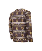 Men's Concepts Sport Brown San Diego Padres Knit Ugly Sweater Long Sleeve Top and Pants Set