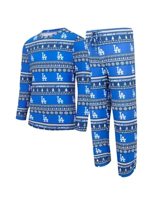 Men's Concepts Sport Royal Los Angeles Dodgers Knit Ugly Sweater Long Sleeve Top and Pants Set