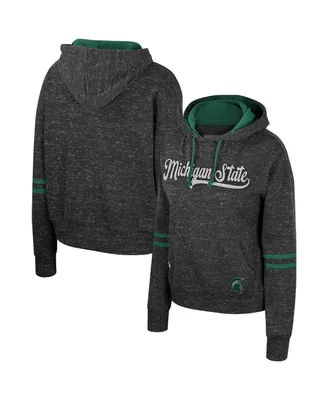 Women's Colosseum Charcoal Michigan State Spartans Catherine Speckle Pullover Hoodie