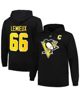 Men's Profile Mario Lemieux Black Pittsburgh Penguins Big and Tall Name Number Pullover Hoodie