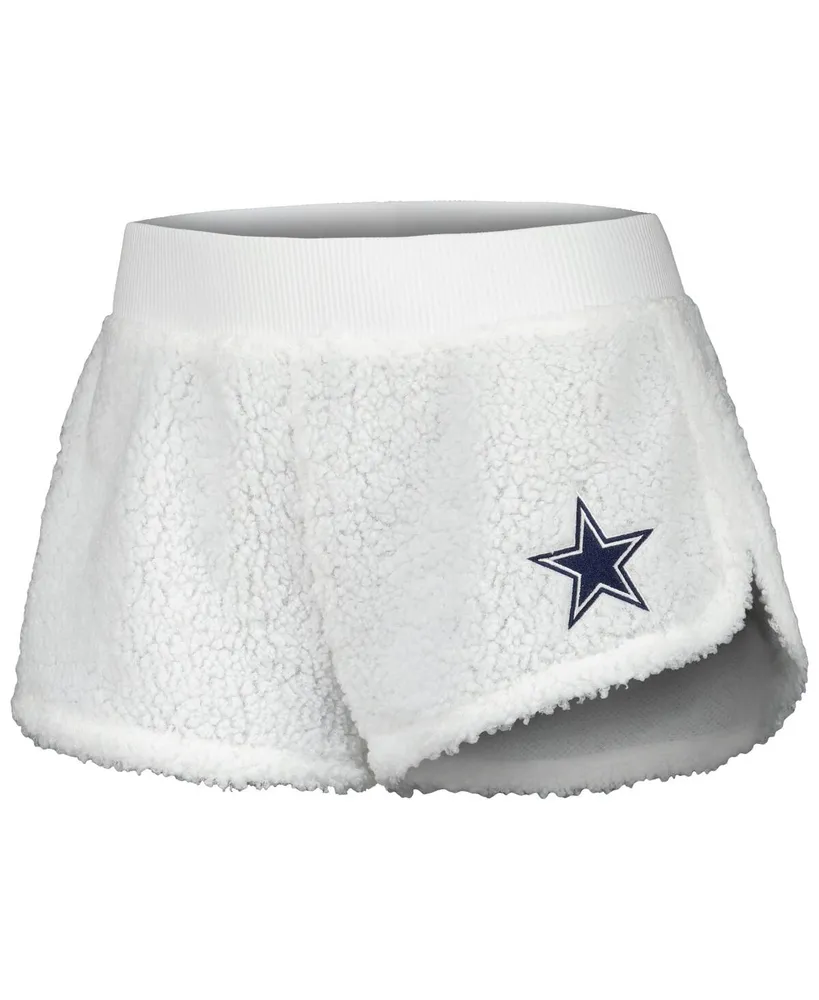 Women's Concepts Sport White Dallas Cowboys Fluffy Pullover Sweatshirt and Shorts Sleep Set