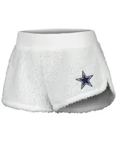Women's Concepts Sport White Dallas Cowboys Fluffy Pullover Sweatshirt and Shorts Sleep Set