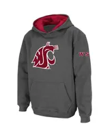 Big Boys Colosseum Charcoal Washington State Cougars Logo Pullover Hoodie