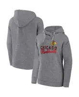 Women's Fanatics Heather Gray Chicago Blackhawks Script Favorite Pullover Hoodie