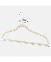 Homeitusa 50-pack Ivory Velvet Hangers - Ultra-Thin Hangers - Non-slip for Skirts and Pants Hangers