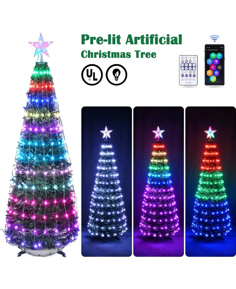 5 Ft Christmas Tree Decoration Light Rgb Led String Lamp Bluetooth App Remote Control