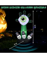 Halloween Inflatable Monster Hand with Eyeball & Garden Flag Kit Yard Decoration