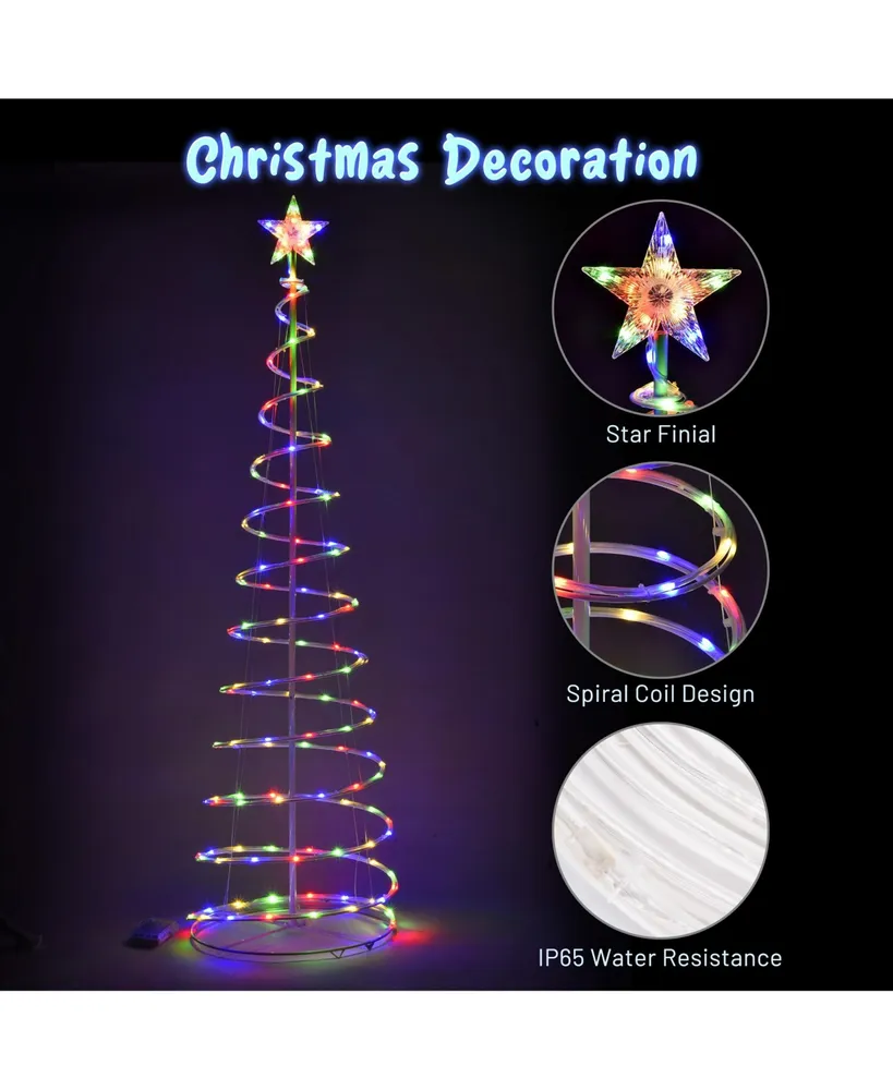 6Ft 182 Led Spiral Christmas Tree Light Star Multi-color Decoration Lamp 2 Pack