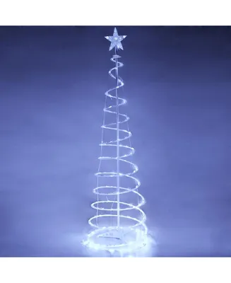 6 Led Light Show Tree Spiral In/Outdoor Store Cafe Bar Salon Xmas Decoration Led Battery Power Cool White