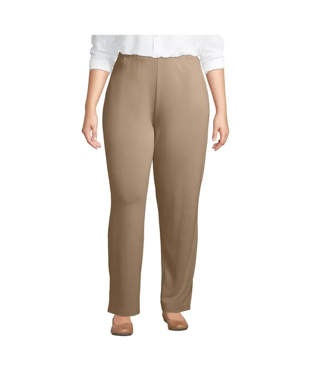 Lands' End Plus Sport Knit High Rise Elastic Waist Pants