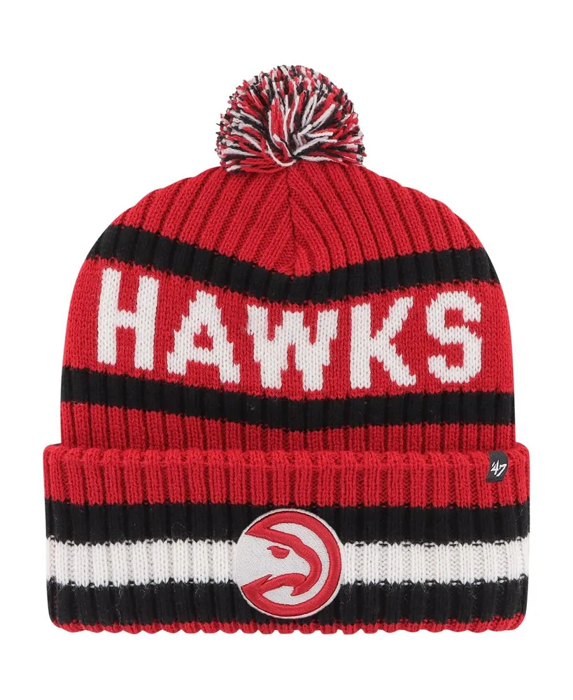 Men's '47 Brand Red Atlanta Hawks Bering Cuffed Knit Hat with Pom