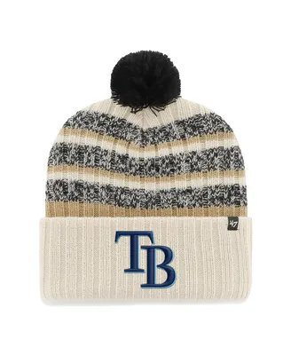 Men's '47 Brand Natural Tampa Bay Rays Tavern Cuffed Knit Hat with Pom