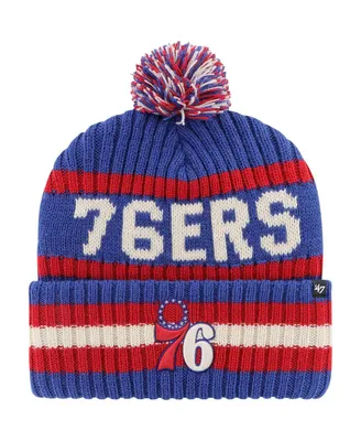 Men's '47 Brand Royal Philadelphia 76ers Bering Cuffed Knit Hat with Pom