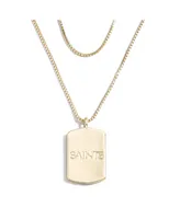 Women's Wear by Erin Andrews x Baublebar New Orleans Saints Gold Dog Tag Necklace