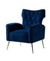 Modern Tufted Back Velvet Accent Chair for Living Room Bedroom