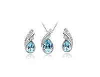 Sea Blue Crystal Necklace Set