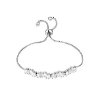 Cubic Zirconia Tennis Bracelet with Adjustable Spring Clasp