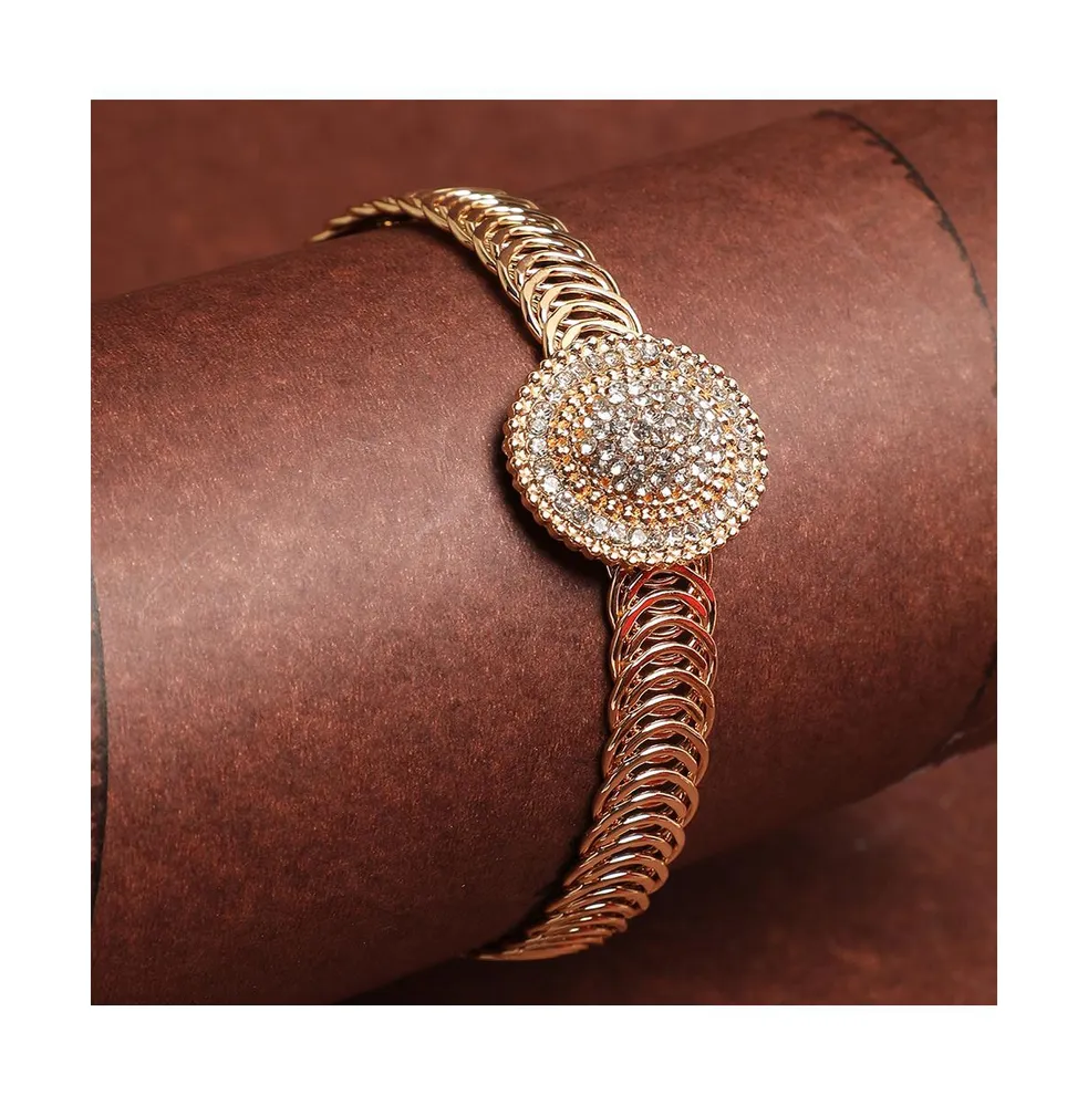 Sohi Women's Gold Circular Ripple Bracelet