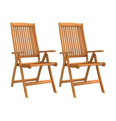 Folding Patio Chairs 2 pcs Solid Wood Eucalyptus