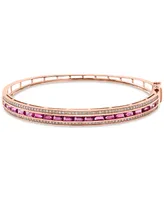 Effy Pink Tourmaline (1-3/8 ct. t.w.), Ruby (3/8 ct. t.w.) & Diamond ( 1/2 ct. t.w.) Bangle Bracelet in 14k Rose Gold