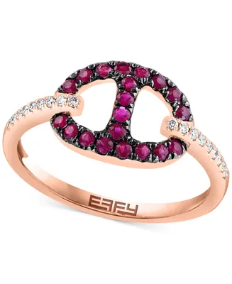 Effy Ruby (1/4 ct. t.w.) & Diamond (1/20 ct. t.w.) Ring in 14k Rose Gold