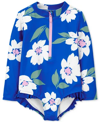 Carter's Toddler Girls Floral-Print One-Piece Rash Guard Swimsuit