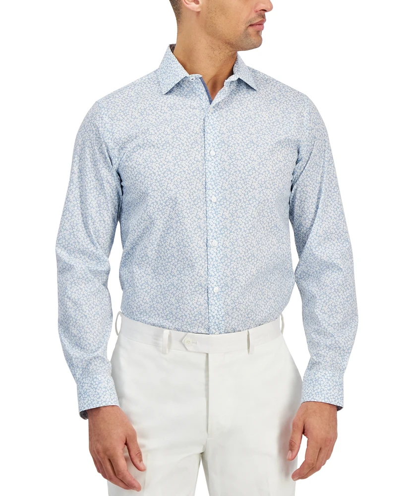 Bar Iii Men's Slim-Fit Wave Floral Dress Shirt, Created for Macy's