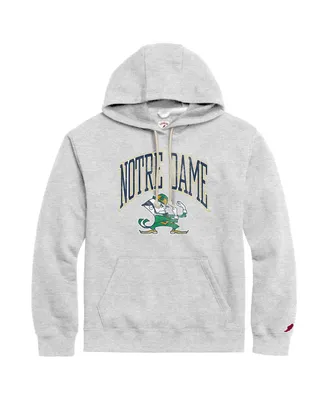 Men's League Collegiate Wear Heather Gray Distressed Notre Dame Fighting Irish Tall Arch Essential Pullover Hoodie