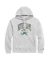 Men's League Collegiate Wear Heather Gray Distressed Notre Dame Fighting Irish Tall Arch Essential Pullover Hoodie