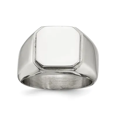 Chisel Stainless Steel Polished Signet Ring