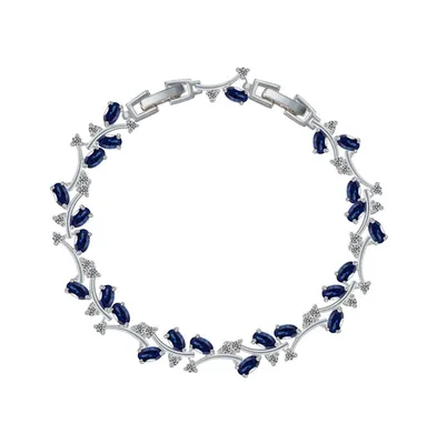 Cubic Zirconia Tennis Bracelet with Sapphire, Cubic Zirconia Stones