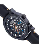 Reign Men Weston Automatic Skeletonized Leather Strap Watch